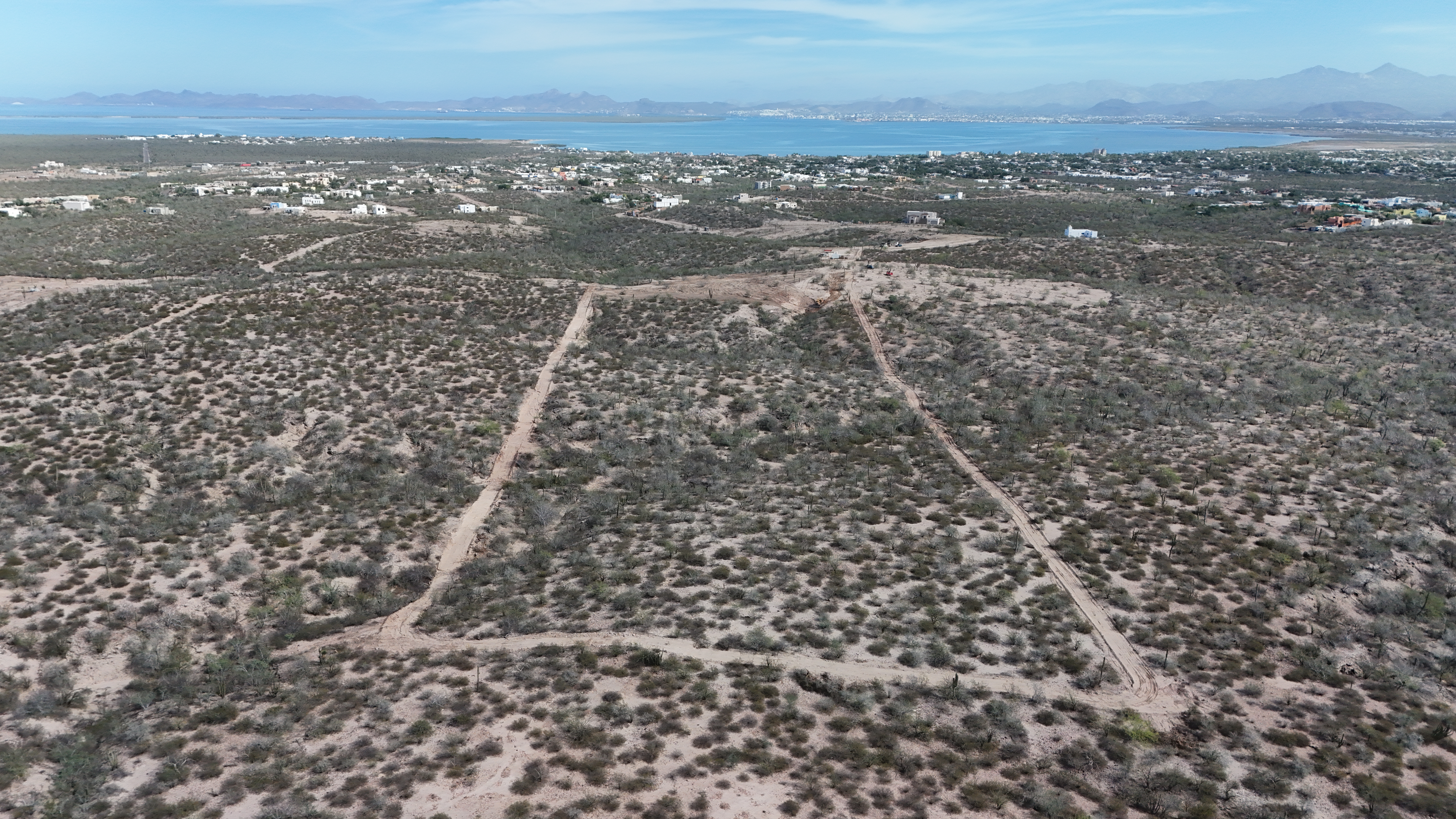 Vista aérea del terreno de la cabaña